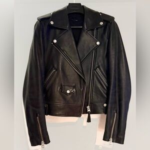 Mackage Black Leather Biker Jacket
